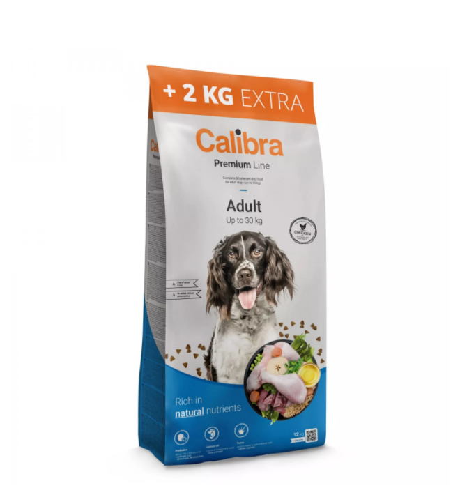 Calibra Premium Line Dog Adult - 12kg + 2kg GRATIS