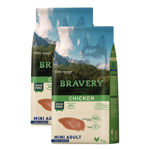 Bravery Dog Mini Adult Chicken - 2 x 7kg