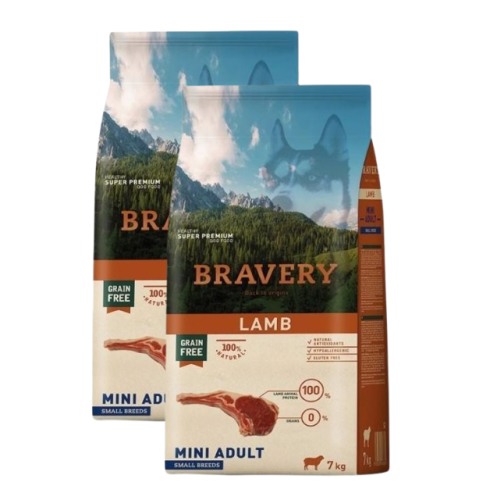 Bravery Dog Mini Adult Lamb - 2 x 7kg