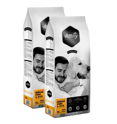 Amity Premium Dog Iberian Pork/Rice - 2 x 15kg