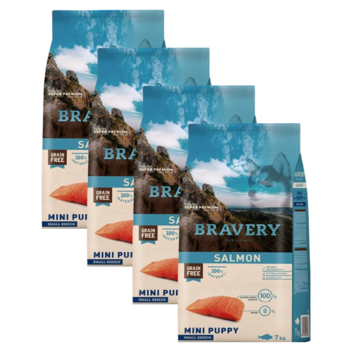 Bravery Dog Mini Puppy Salmon - 4x2kg