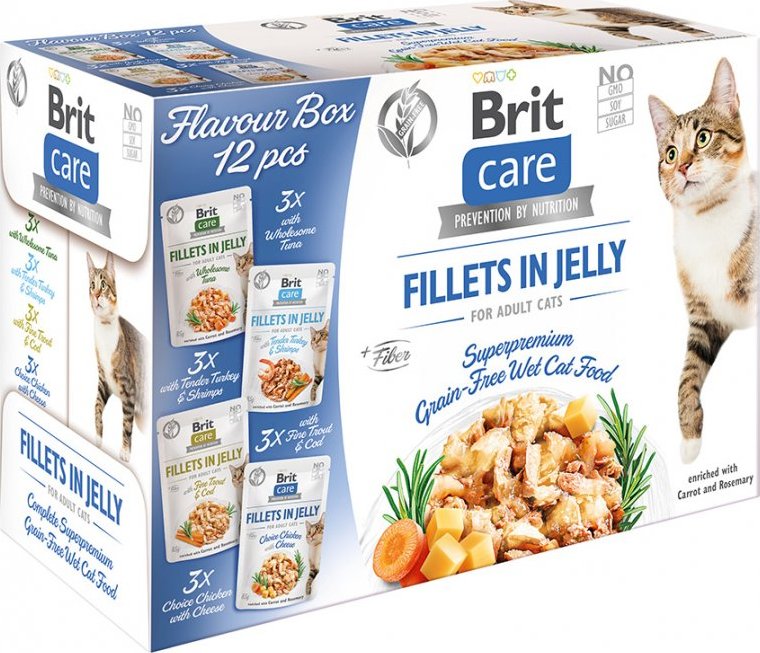 Zdjęcia - Karm dla psów Brit care Kieszonka dla kota  Care Filety w Jelly Flavor Box - 12x85g 