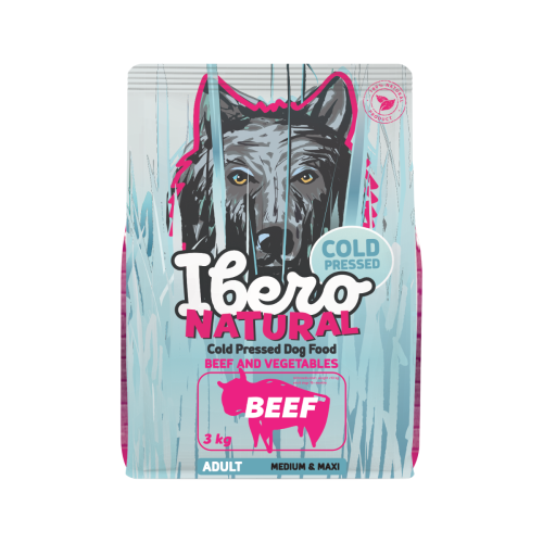 Ibero Cold Press Dog Medium & Maxi Adult Beef - 3kg