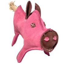 PafDog Pig Pinky Zabawka dla psów wykonana ze skóry i juty