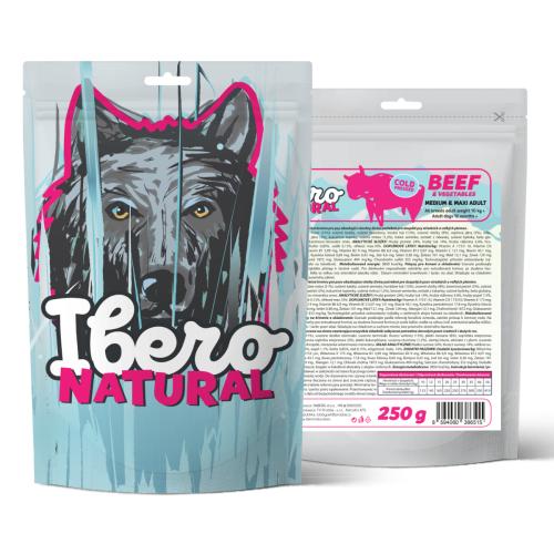 Próbka - Ibero Cold Pressed Dog Adult M/L BEEF- 250g
