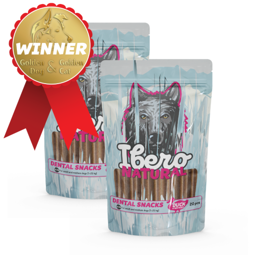 Ibero Cold Pressed Dental Snack Kaczką/Buraki - 2x S/M (20szt.)