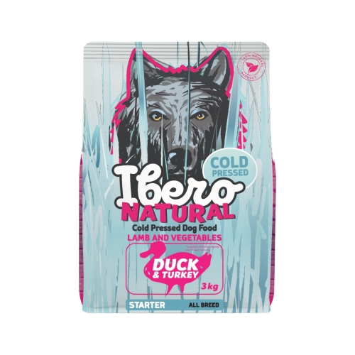 Ibero Cold Press Dog All Breed Starter Duck&Turkey - 3kg
