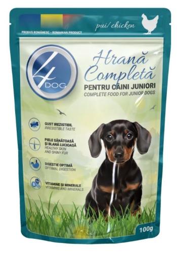 4DOG Pocket Junior Kurczak w Sosie - 24x100g