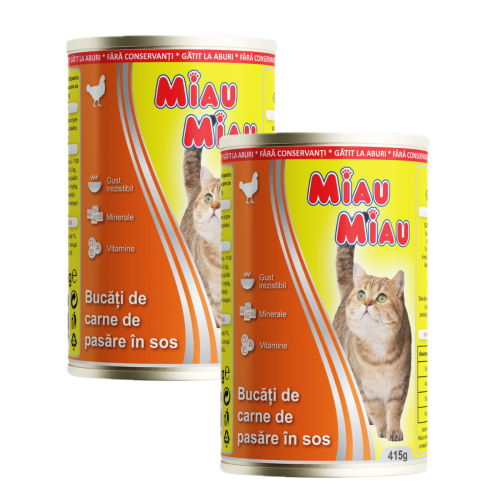 Meow Meow koncentrat dla dorosłych kurczaków - 2 x 415 g