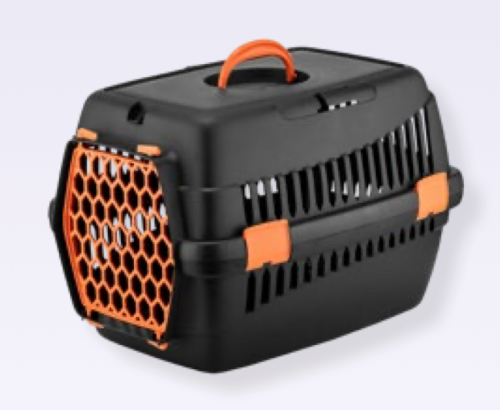 Transporter 4DOG Deluxe 49x35x32,5cm - Czarny/Pomarańczowy