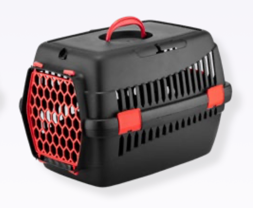Transporter 4DOG Deluxe 49x35x32,5cm - Czarny/Czerwony