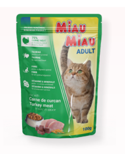 Miau Miau Pocket Dorosły Indyk w Sosie - 100g