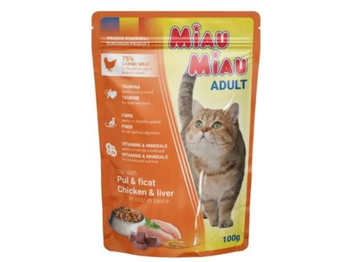 Miau Miau Pocket Adult Kurczak/Wątróbka - 100g