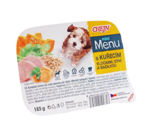 Chejn Mini Menu 185g - Kurczak, Płatki, Dynia i Bazylia