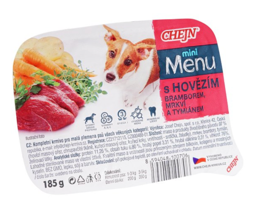 Chejn Mini Menu 185g - Wołowina, ziemniaki, marchewka i tymianek