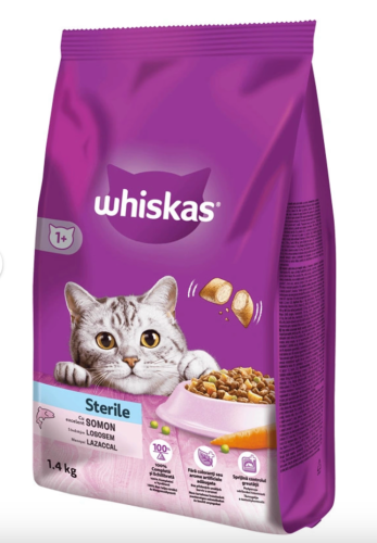 Whiskas Suszony sterylny łosoś - 1,4 kg