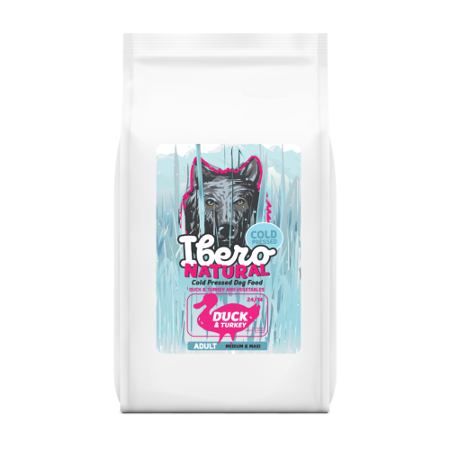 Ibero Cold Press Dog Adult Medium/Large Duck&Inkey - 12 kg + 3 kg GRATIS