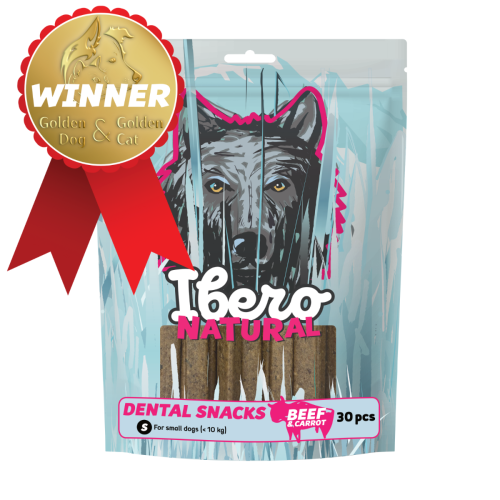 Ibero Cold Pressed Dental Snack Wołowina/Marchewka - S (30 szt.)