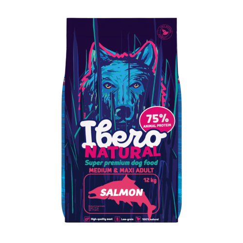 Ibero Natural Dog Medium & Maxi Adult Salmon - 12 kg