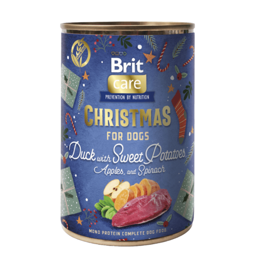 Brit Care Christmas Cons. Kaczka z batatami, jabłkami i szpinakiem - 400 g