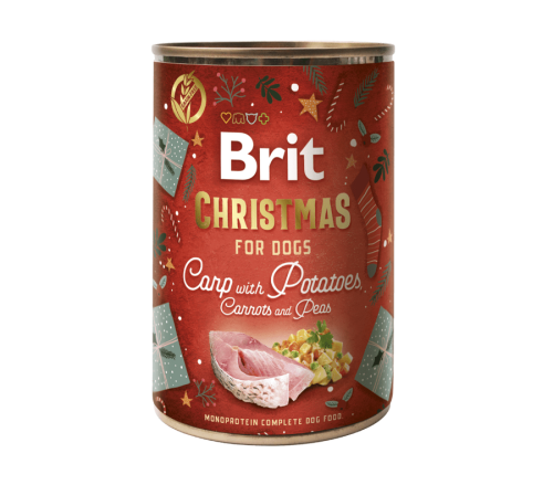 Karp z ziemniakami, marchewką i groszkiem – Brit Care Christmas Cons. – 400 g