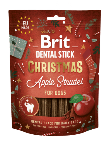 Brit Care Dental Stick dla psów Świąteczny strudel jabłkowy - 250 g/7 szt.