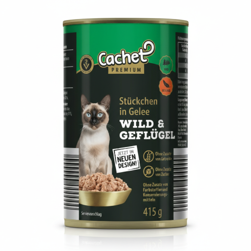 Cachet Premium w puszkach dla kotów 415 g - 2x MIX