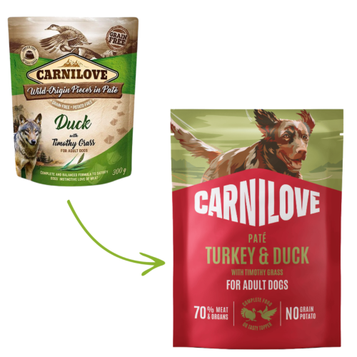 Pasztet dla psa Carnilove 300g – Indyk i kaczka z trawą tymotkową