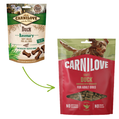 Przekąska miękka Carnilove 200g – Kaczka z rozmarynem
