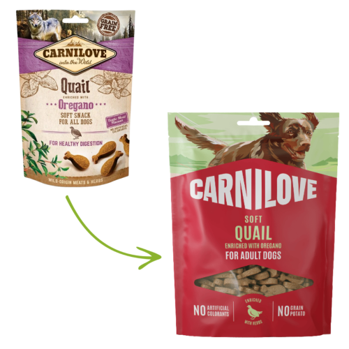 Przekąska miękka Carnilove 200g – Przepiórka z oregano