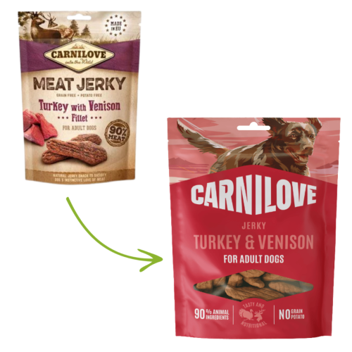 Przekąska Carnilove Jerky 100g – Indyk i dziczyzna