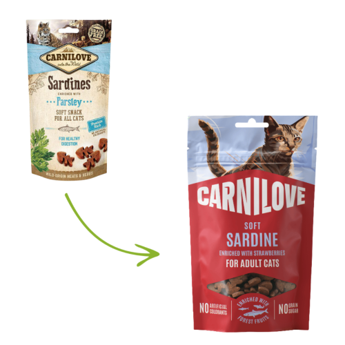 Carnilove Cat Soft Snack 50g - Sardynka z truskawkami
