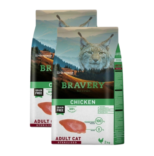 Bravery Cat Sterilized Chicken - 2x7kg