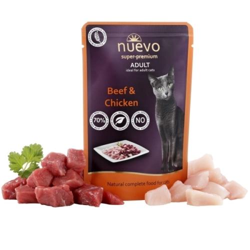 Nuevo Cat Pouch Adult 85g - Wołowina i Kurczak
