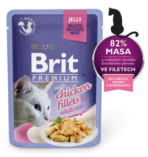 Brit Premium Adult Filety w Galaretce 85g - Kurczak