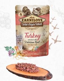 CARNILOVE cat pouch  ADULT  TURKEY/valerian