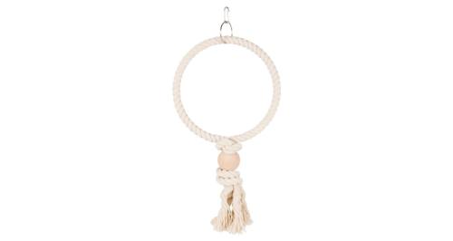 Trixie Wiszące Bawełniane Koło z Drewnianą Kulką - 24cm