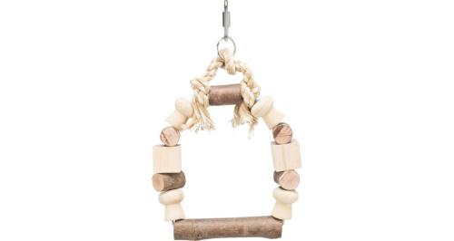 Drewniana Huśtawka Trixie z Ozdobami - 13x19cm