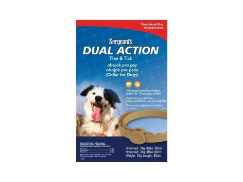 Obroża przeciwpasożytnicza Sergeant's Dual Action dla psów - 60 cm