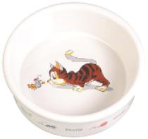 MISKA ceramiczna BIAŁA kot / mysz (trixie)