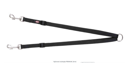 Nylonowy rozdzielacz Trixie, paski z karabińczykami - czarny