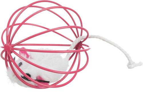 Zabawkowa myszka Trixie w klatce - 6cm
