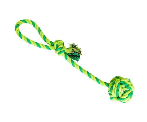 Bawełniana piłeczka do przeciągania HipHop 7cm/38cm - Zielony/Żółty