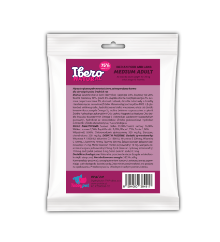 Próbka - Ibero Natural Dog Medium Adult - 80g